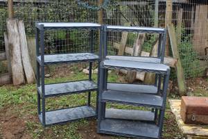 lot 971 image: Lot of (3) Plastic Shelving Units