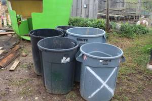 lot 1013 image: Lot of (5) Plastic Garbage Cans
