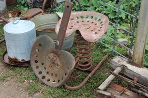 lot 1048 image: Lot of (2) Vintage Tractor Seats