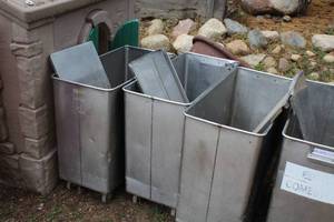 lot 1077 image: Lot of (3) Storage Bins on Caster Wheels
