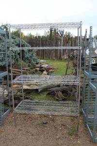 lot 1082 image: Nexel Stainless Steel Wire Shelving Unit 4-shelf