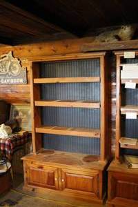 lot 1138 image: Wood Bookcase 2-door3-shelf2-piece