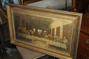 lot 1919 image: Print - Last Supper by Da Vinci , Custom Frame