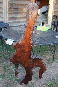 lot 1944 image: Laquered Redwood Live Edge Slab 54x26x2