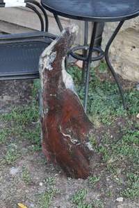 lot 1950 image: Laquered Redwood Live Edge Slab 30x11x2