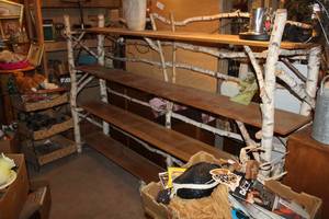 lot 1190 image: Birch FramePine Shelf Shelving Unit 4-shelf