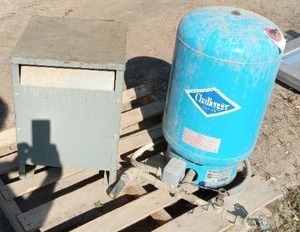 lot 115 image: Challenger Diaphragm Well Tank And Sorgel Single Phase Transformer.