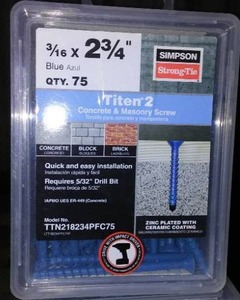 lot 273 image: Simpson Titen 2 Concrete and Masonry Screws (5 boxes)