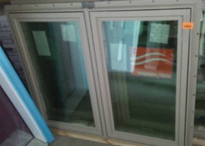 lot 491 image: Thermo-Tech Window. Double Casement, Vinyl. 45 In W X 38 In. T.