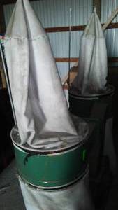 lot 514 image: Seco Double Barrel Sawdust Collectors.