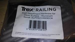 lot 464 image: Trex Railing Post attachment Hardware for Deck Surface.