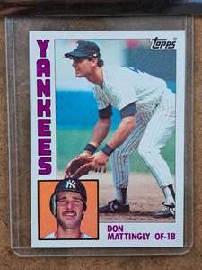 1984 Don Mattingly Yankees OF-1B Topps Baseball Collectors Card (in a sleeve)