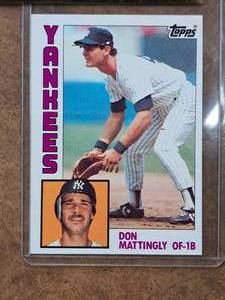 1984 Don Mattingly Yankees OF-1B Topps Baseball Collectors Card (in a sleeve)
