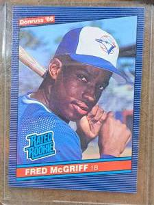 1986 Frederick Stanley McGriff Blue Jays 1B Leaf-Donruss Baseball Collectors Card (in a sleeve)