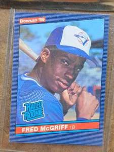 1986 Frederick Stanley McGriff Blue Jays 1B Leaf-Donruss Baseball Collectors Card (in a sleeve)