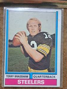 1975 Terry Bradshaw #12 Steelers QB Topps Football Collectors Card (in a sleeve)