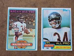 Lot of (2) Walter Payton #34 Bears RB Topps Football Collectors Cards