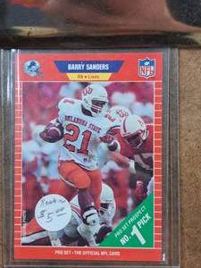 Barry Sanders #20 Lions RB Topps Football Pro Prospect No. 1 Pick Collectors Card (in a sleeve)