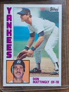 1984 Don Mattingly Yankees OF-1B Topps Baseball Collectors Card (in a sleeve)