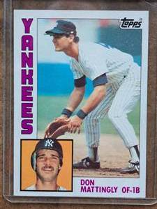 1984 Don Mattingly Yankees OF-1B Topps Baseball Collectors Card (in a sleeve)