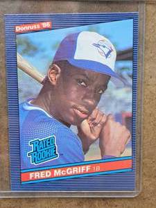 1986 Frederick Stanley McGriff Blue Jays 1B Leaf-Donruss Baseball Collectors Card (in a sleeve)