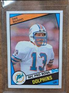1984 Dan Marino #13 Dolphins QB Topps Football AFC Pro Bowl Collectors Card (in a sleeve)