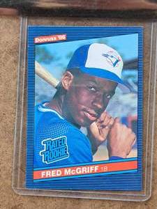 1986 Frederick Stanley McGriff Blue Jays 1B Leaf-Donruss Baseball Collectors Card (in a sleeve)