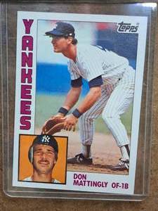 1984 Don Mattingly Yankees OF-1B Topps Baseball Collectors Card (in a sleeve)