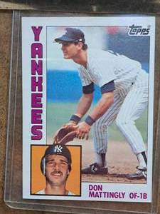 1984 Don Mattingly Yankees OF-1B Topps Baseball Collectors Card (in a sleeve)