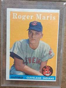 1954 Roger Maris Indians Outfield Topps Baseball Collectors Card (in a sleeve)