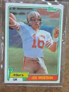 1981 Joe Montana #16 49ers QB Topps Football Collectors Card (in a sleeve)