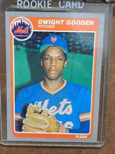 1985 Dwight Gooden Mets Pitcher Fleer Baseball Rookie Card Collectors Card (in a sleeve)