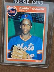 1985 Dwight Gooden Mets Pitcher Fleer Baseball Rookie Card Collectors Card (in a sleeve)