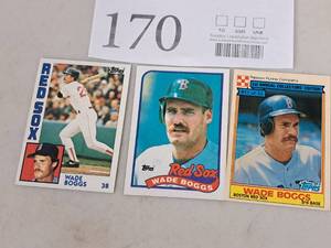 Lot of (3) Wade Boggs Red Sox 3B Baseball Collectors Cards