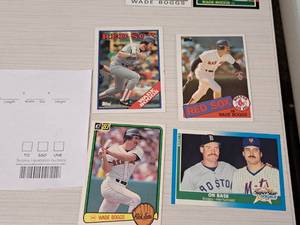 Lot of (4) Wade Boggs Red Sox 3B Baseball Collectors Cards