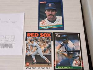 Lot of (3) Wade Boggs Red Sox 3B Baseball Collectors Cards