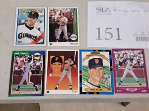 Lot of (6) Will Clark Giants 1B Baseball Collectors Cards