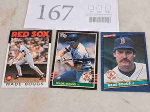 Lot of (3) Wade Boggs Red Sox 3B Baseball Collectors Cards