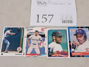 Lot of (4) Ellis Burks Red Sox Outfield Baseball Collectors Cards