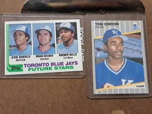 Lot of (2) Fleer, Topps Baseball Collectors Cards - Tom Gordon Royals, Blue Jays Future Stars (in a sleeve)