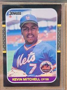 1987 Kevin Mitchell #7 Mets OF3B Donruss Baseball Collectors Card (in a sleeve)