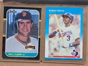 Lot of (2) 1987 Fleer, Topps Baseball Collectors Cards (in a sleeve)