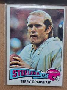 1975 Terry Bradshaw #12 Steelers QB Topps Football Collectors Card (in a sleeve)