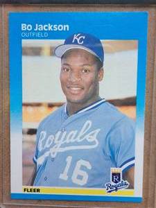 1987 Bo Jackson #16 Royals Outfield Fleer Baseball Collectors Card (in a sleeve)