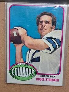 1976 Roger Staubach #12 Cowboys QB Topps Football Collectors Card (in a sleeve)