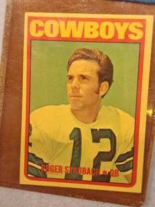 1972 Roger Staubach #12 Cowboys QB Topps Football Collectors Card (in a sleeve)