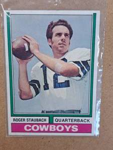 1974 Roger Staubach #12 Cowboys QB Topps Football Collectors Card (in a sleeve)