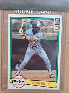 1982 Jorge Bell Blue Jays Outfield Donruss Baseball Rookie Card Collectors Card (in a sleeve)