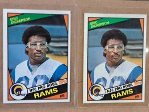 Lot of (2) 1984 Eric Dickerson #29 Chargers RB Topps Football Collectors Card (in a sleeve)