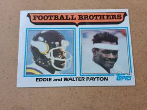 1982 Eddie and Walter Payton Topps Football Football Brothers Collectors Card